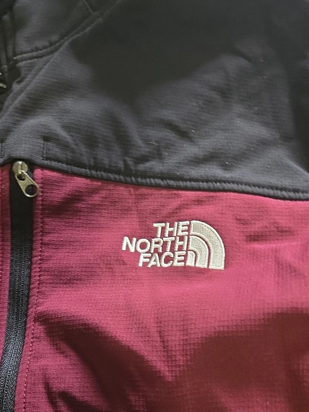The North Face Maroon and Black Softshell Jacket